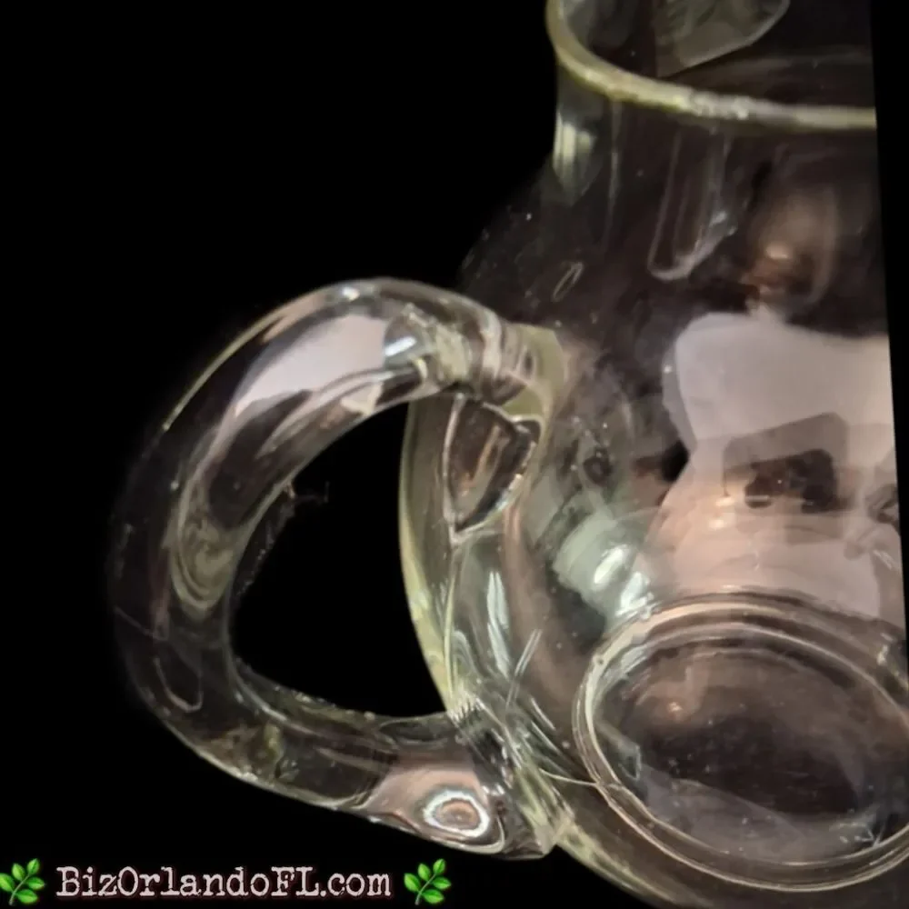 VINTAGE: Large Beverage Pitcher Hand Blown Clear Glass